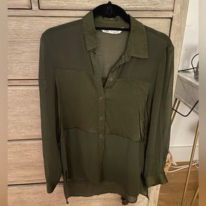 Zara olive green blouse